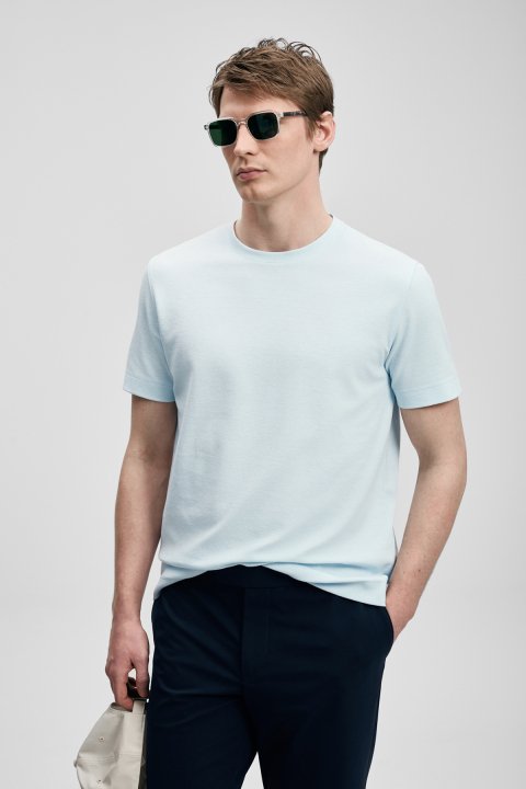 Soft Modern Graphic T-Shirt Blue - LUFIAN