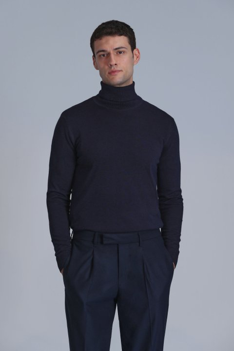 Soıl Men's Sweater Navy Blue - Lufian