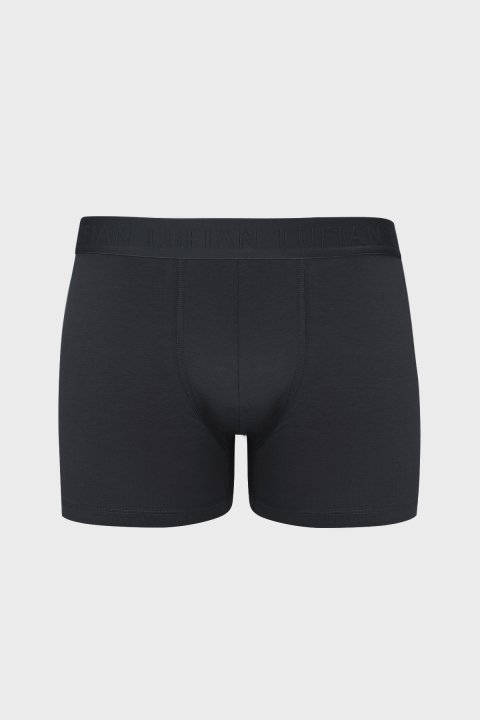 Solıd Men's Cotton Boxer Dark Grey - LUFIAN