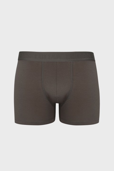 Solıd Men's Cotton Boxer Khaki - LUFIAN