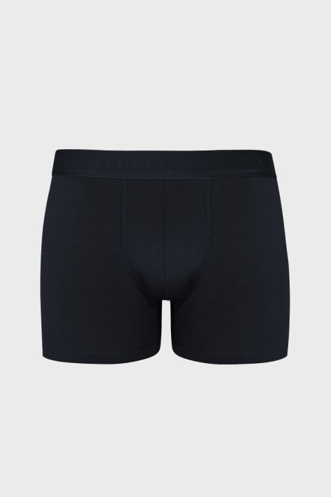 Solıd Men's Cotton Boxer Navy Blue - LUFIAN