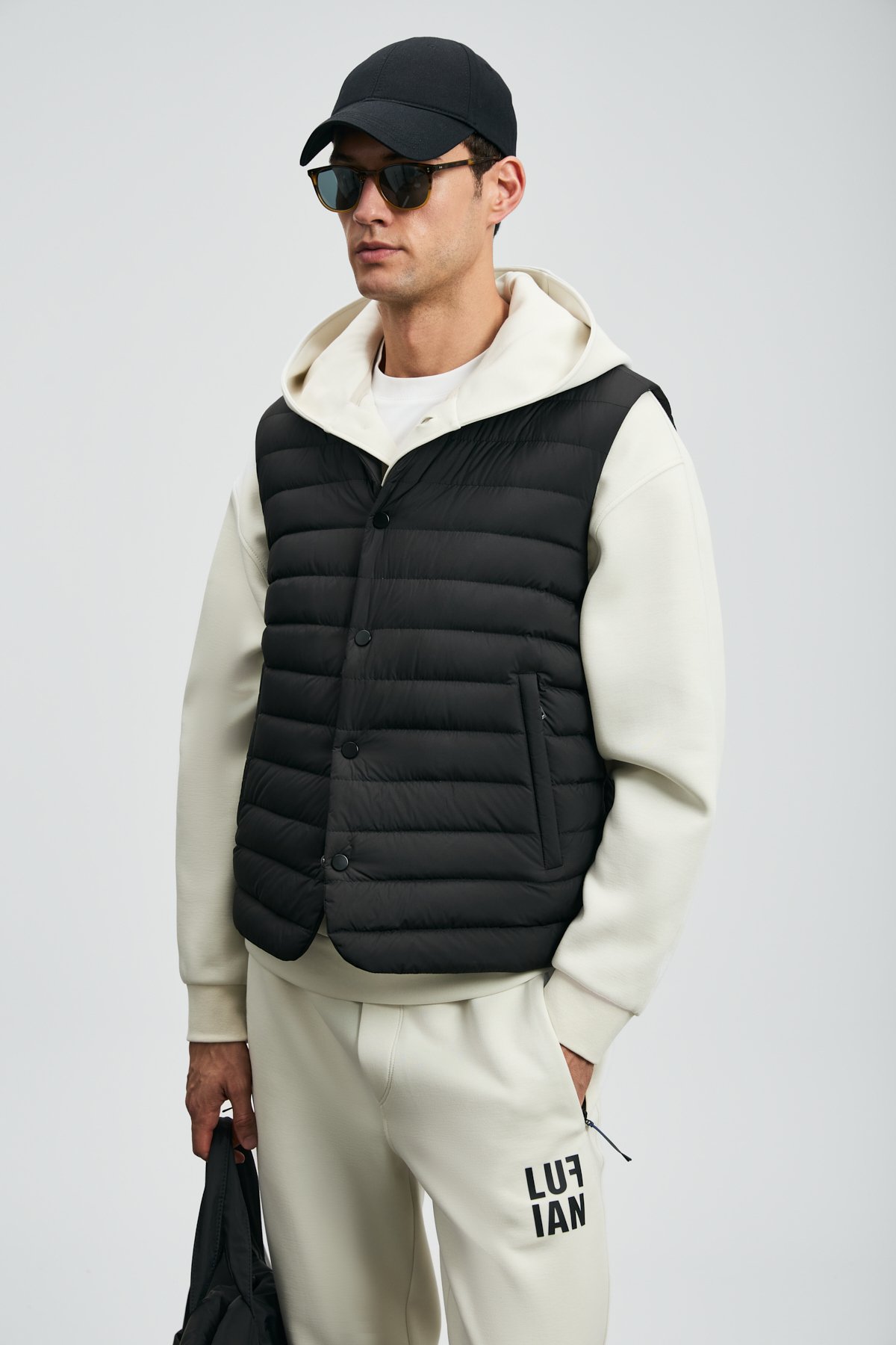 Goose Feather Mens Vest Black - Lufian