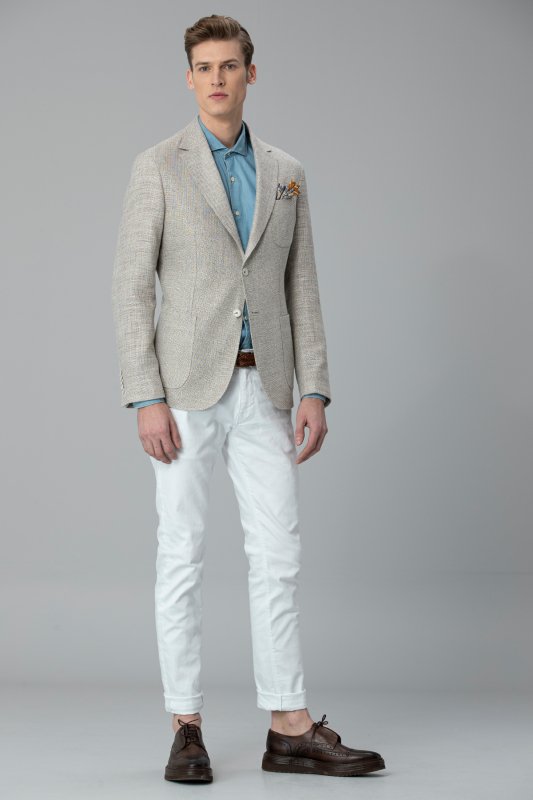 Soren Spor Erkek Blazer Ceket Slim Fit Bej