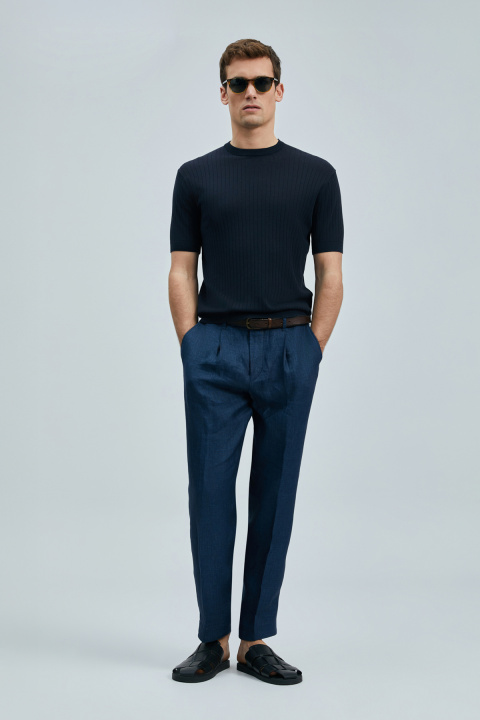 Spear Erkek Pamuklu Kazak Koyu Lacivert - Lufian