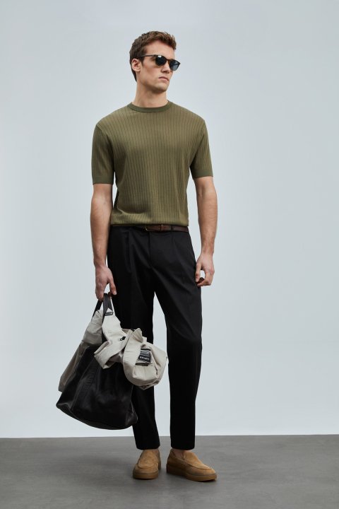 Spear Erkek Pamuklu Kazak Yeşil - Lufian (1)