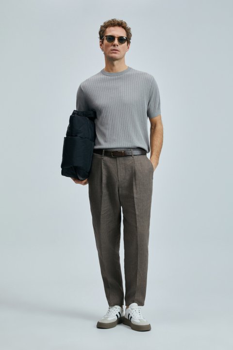 Spear Men's Cotton Sweater Light Gray - Lufian