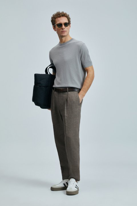 Spear Men's Cotton Sweater Light Gray - Lufian (1)