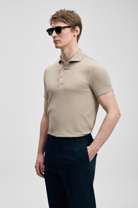 Spencer Hi- Tech Performance Dikişsiz Polo Tişört Toprak - Lufian