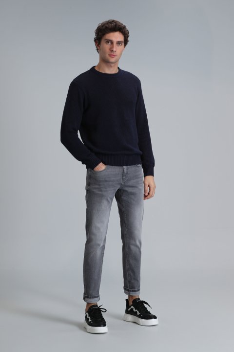 Stef Smart Jean Mens Pants Slım Fıt Lıght Grey - Lufian