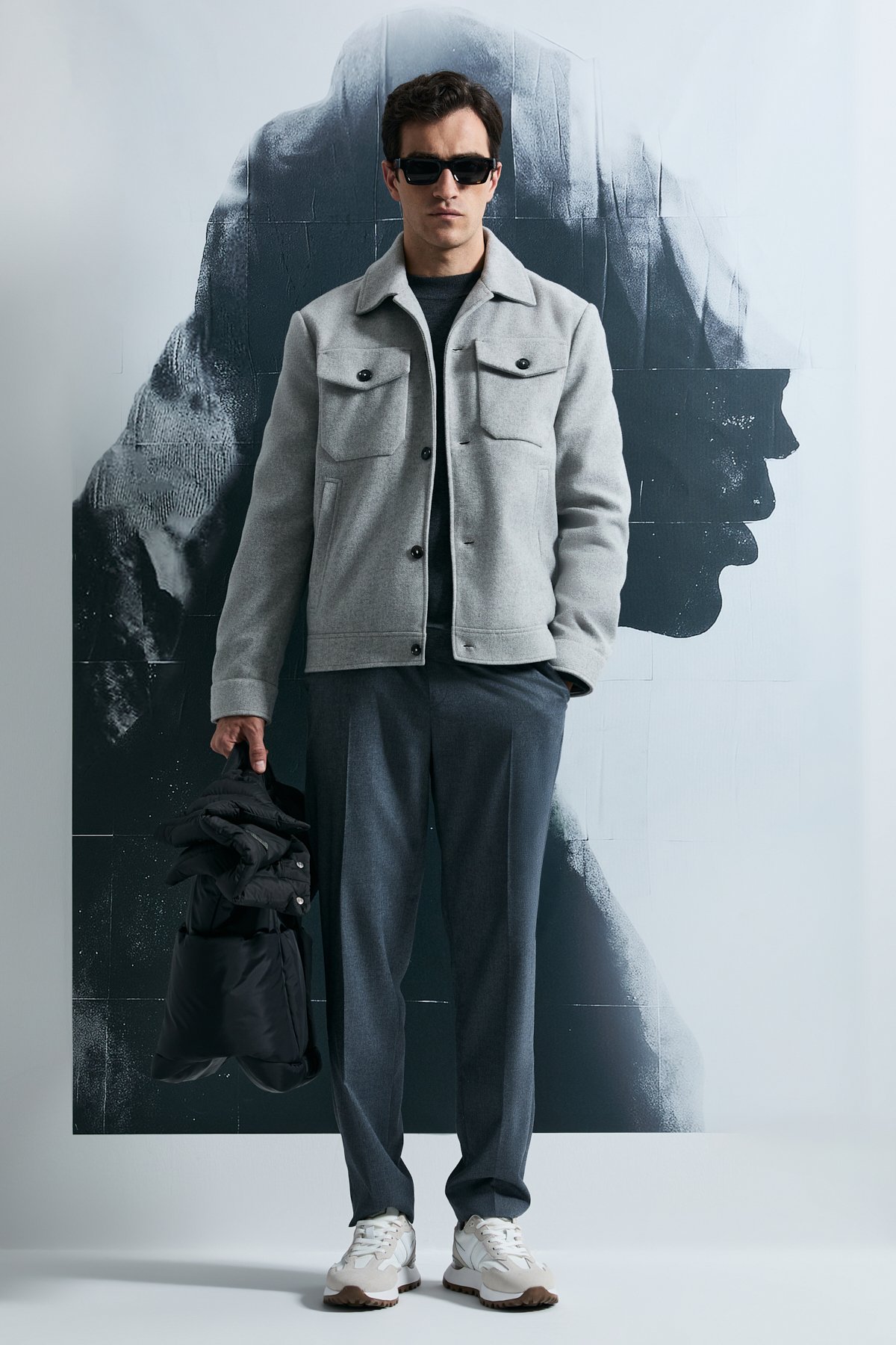 Sterno Smart Erkek Chino Pantolon Slim Fit Gri - Lufian (1)