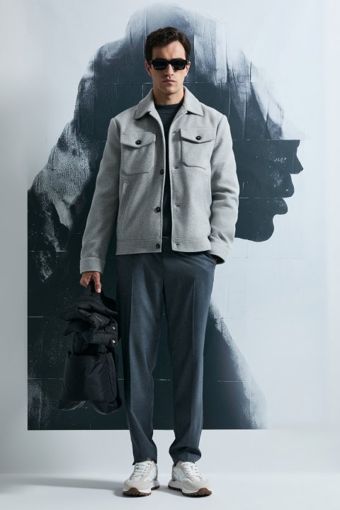 Sterno Smart Erkek Chino Pantolon Slim Fit Gri - Lufian (1)