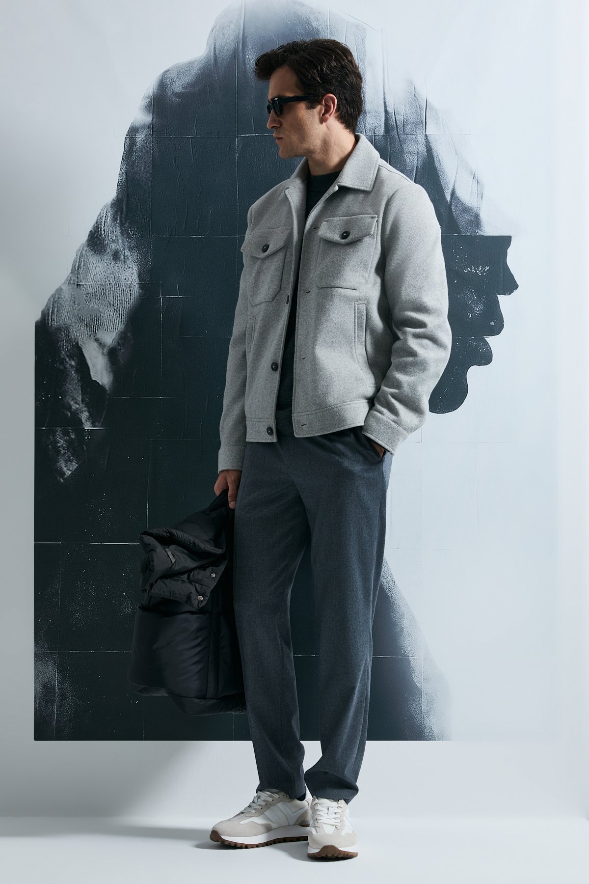 Sterno Smart Erkek Chino Pantolon Slim Fit Gri - Lufian