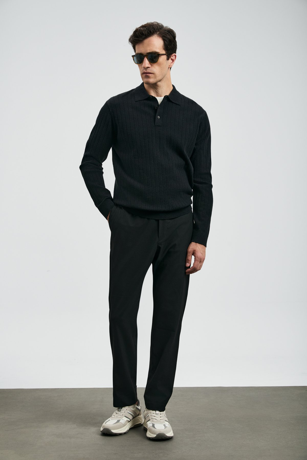 Sterno Smart Erkek Chino Pantolon Slim Fit Siyah - Lufian