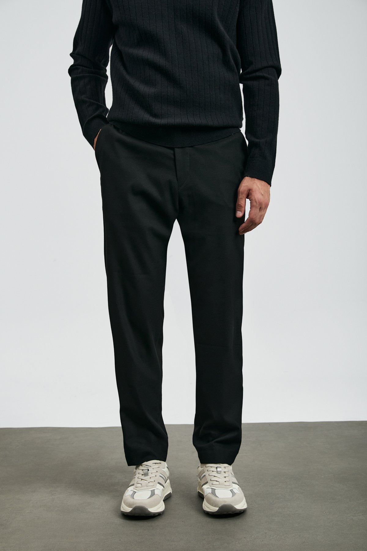 Sterno Smart Erkek Chino Pantolon Slim Fit Siyah - Lufian (1)