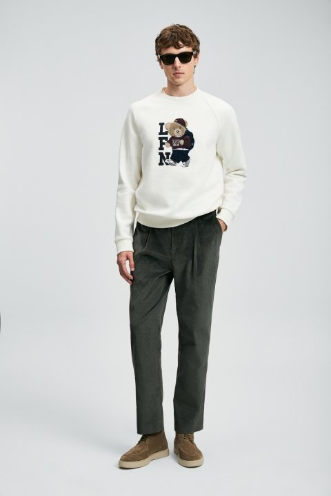 Storm Erkek Sweatshirt Kırık Beyaz - Lufian (1)