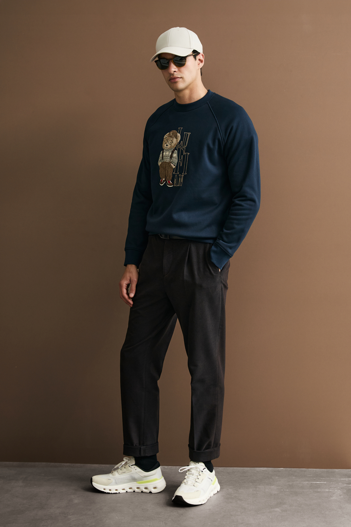 Male Sweatshirt Navy - LUFIAN