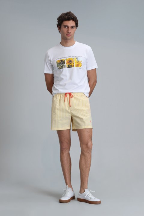 Strıped Erkek Deniz Şortu Sarı - Lufian