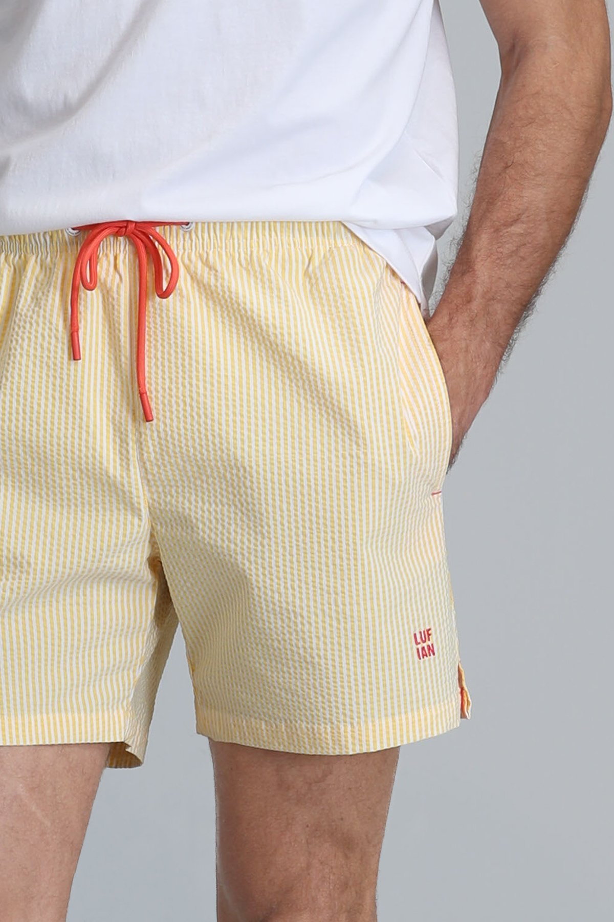 Strıped Erkek Deniz Şortu Sarı - Lufian (1)