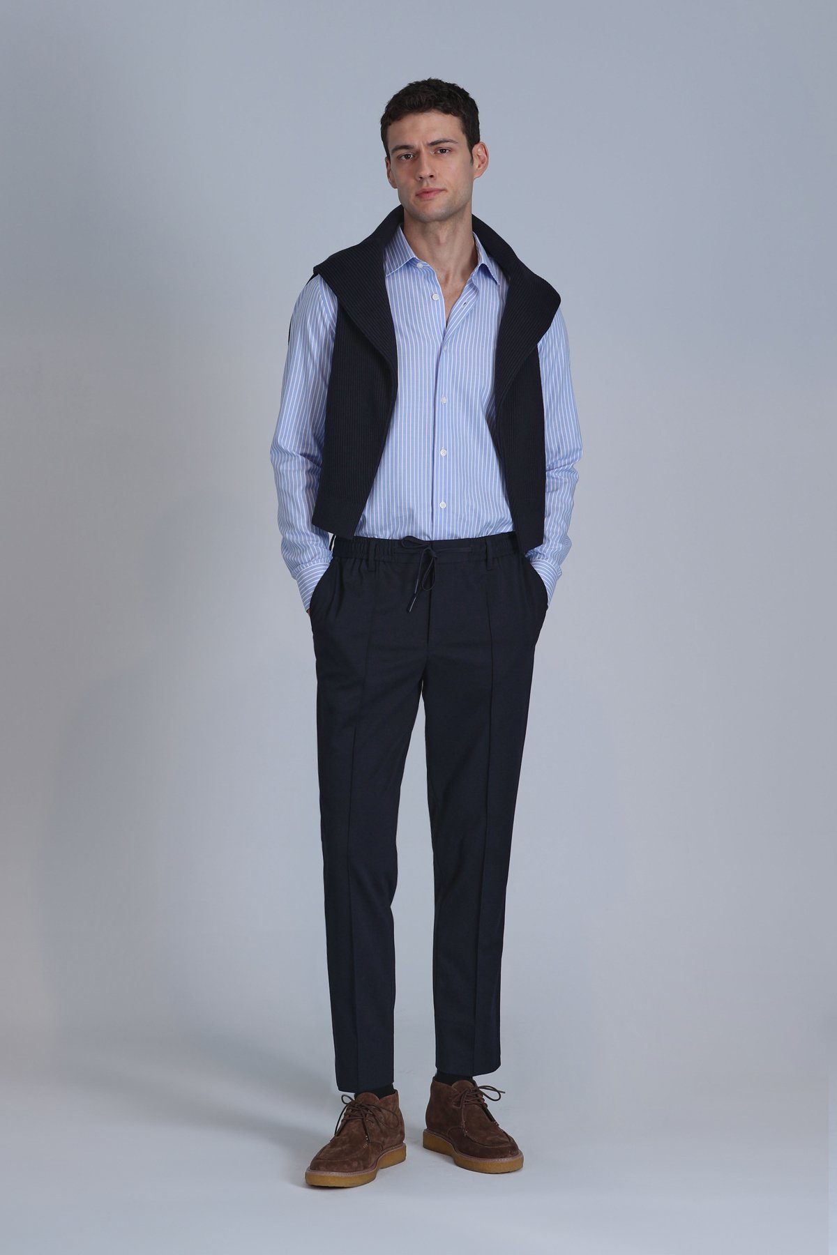 Strıt Erkek Basic Gömlek Slim Fit Mavi - Lufian (1)