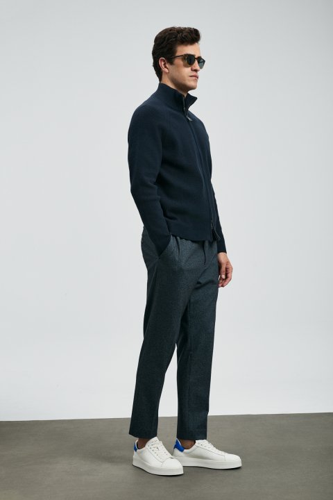 Strus Smart Erkek Chino Pantolon Slim Fit Lacivert - LUFIAN