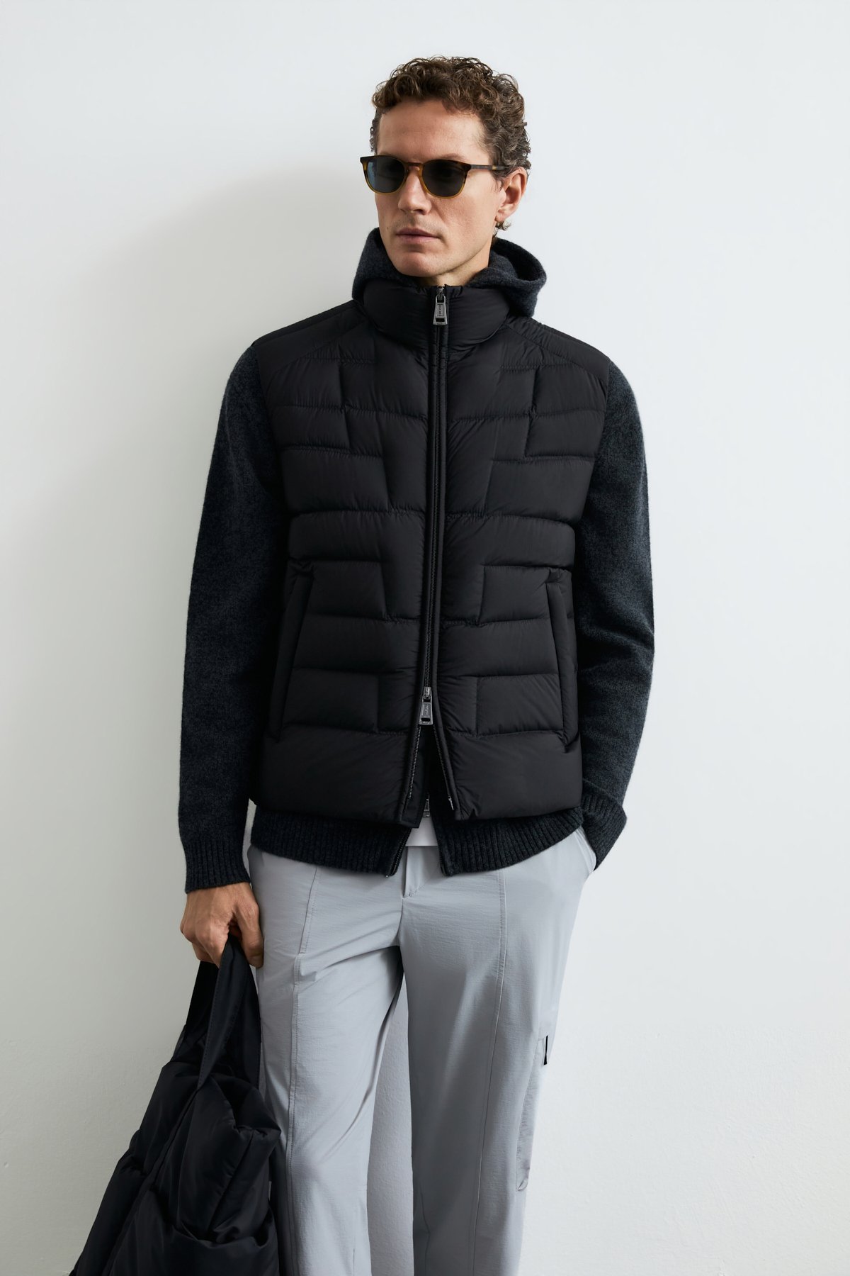 Goose Feather Male Swelling Coat Black - LUFIAN