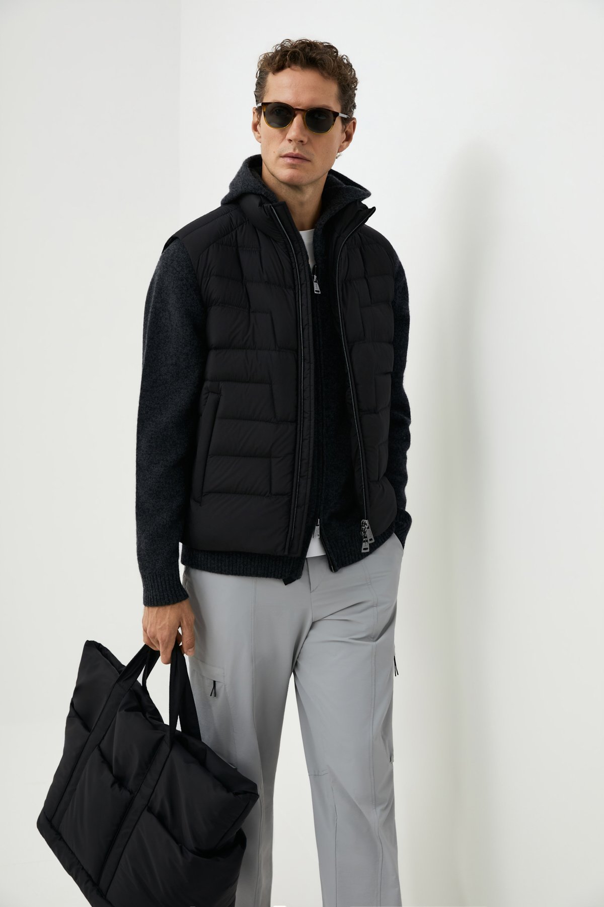 Goose Feather Male Swelling Coat Black - LUFIAN