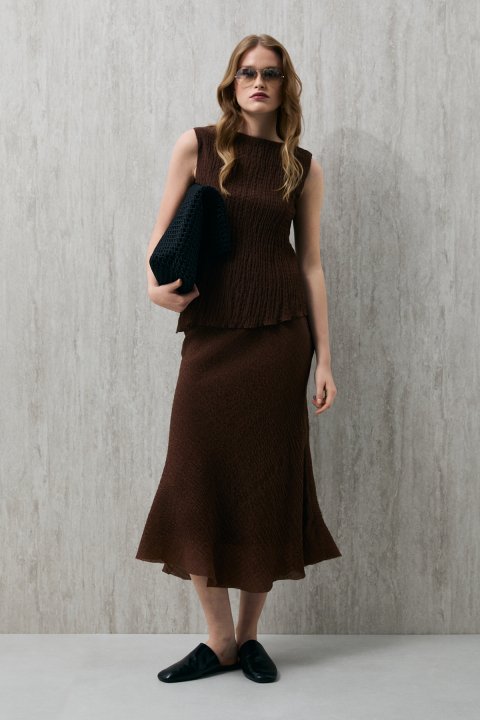 Sunny Women's Skirt Brown - LUFIAN