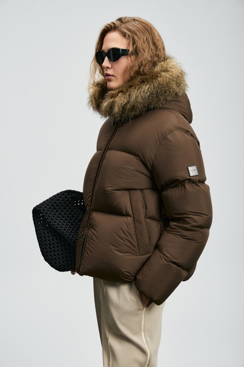 Sunshıne Kaz Tüyü Kadın Mont Kahverengi - Lufian (1)