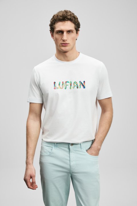 Surge Modern Grafik Tişört Kırık Beyaz - LUFIAN