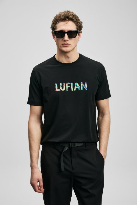 Surge Modern Grafik Tişört Siyah - LUFIAN
