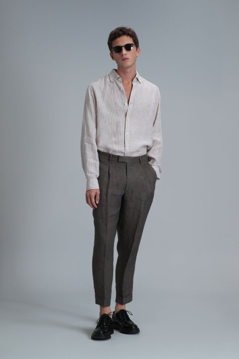 Tamar Erkek Basic Gömlek Regular Fit Bej - Lufian (1)