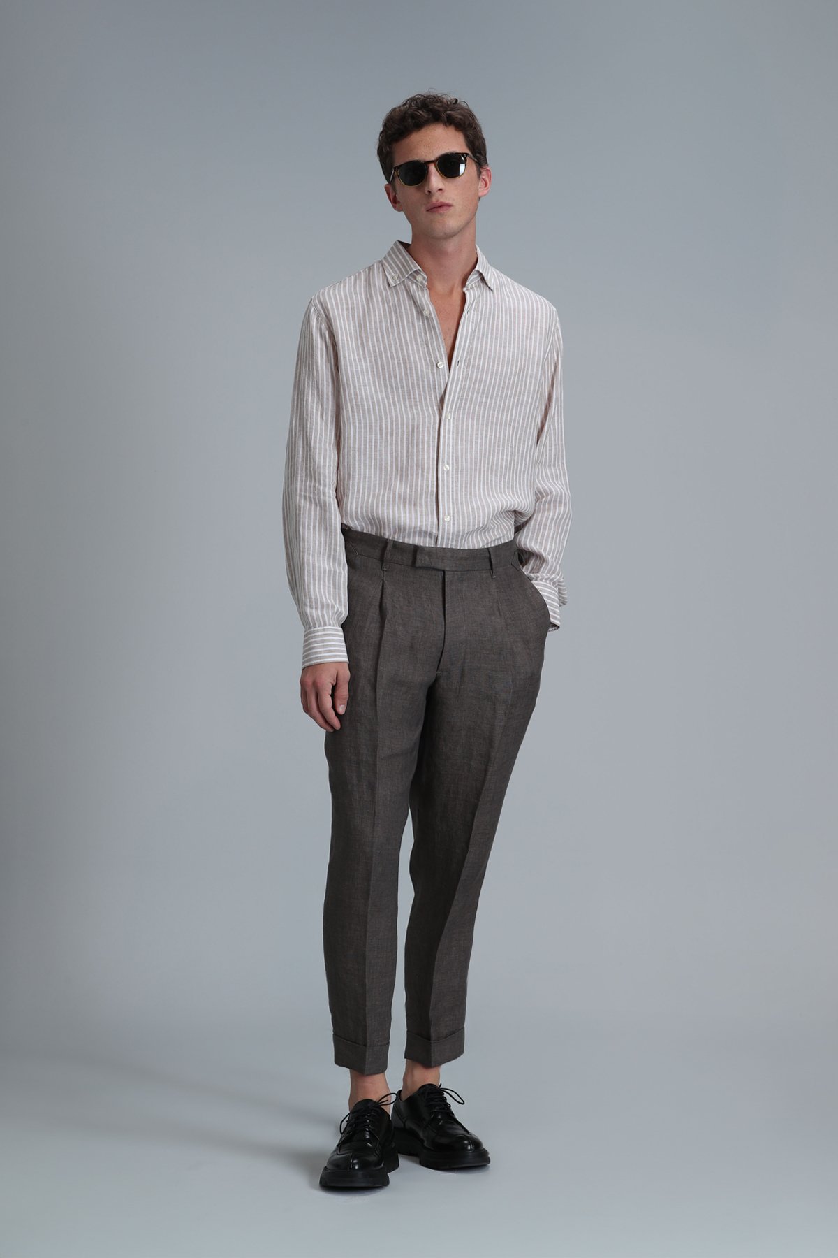 Tamar Men Basic Shirt Regular Fıt Beıge - Lufian (1)