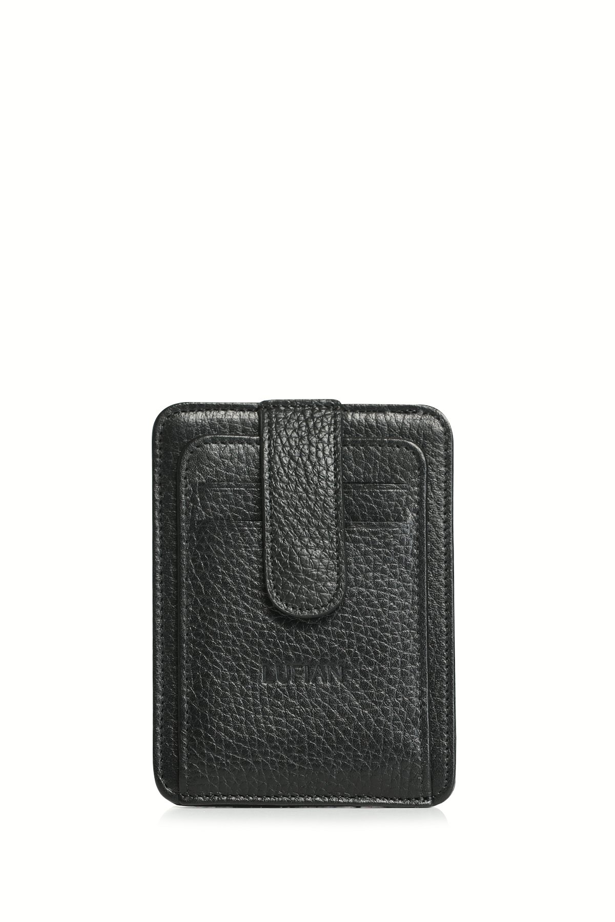 Taylor Men's Leather Card Holder Black - LUFIAN