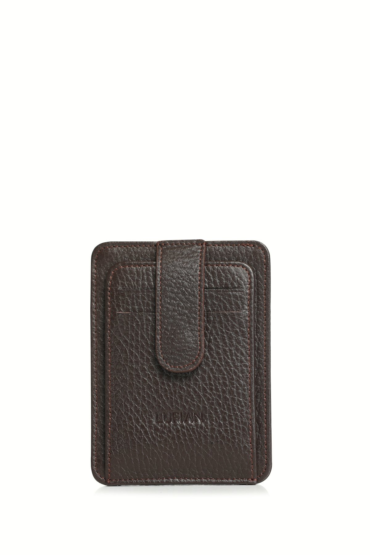 Taylor Men's Leather Card Holder Brown - LUFIAN