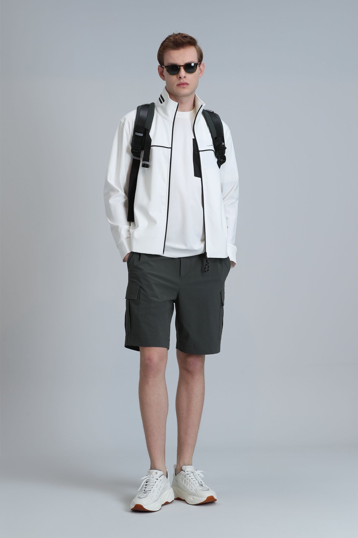 Tech Spor Erkek Chino Şort Slim Fit Yeşil - Lufian