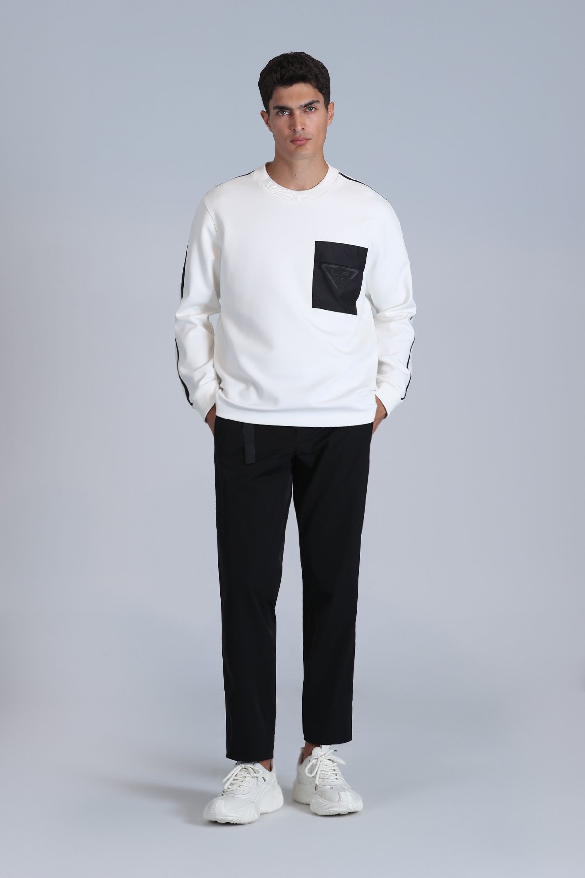 Techno Erkek Sweatshirt Kırık Beyaz - Lufian (1)