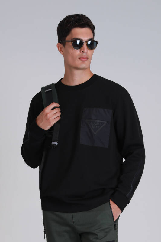 Techno Erkek Sweatshirt Siyah - 5