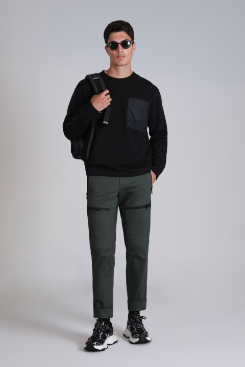 Techno Erkek Sweatshirt Siyah - Lufian (1)