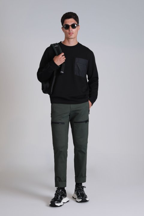 Techno Erkek Sweatshirt Siyah - Lufian (1)