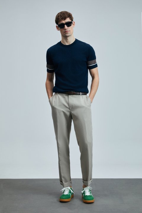 Ted Men's Cotton Sweater Navy Blue - Lufian (1)