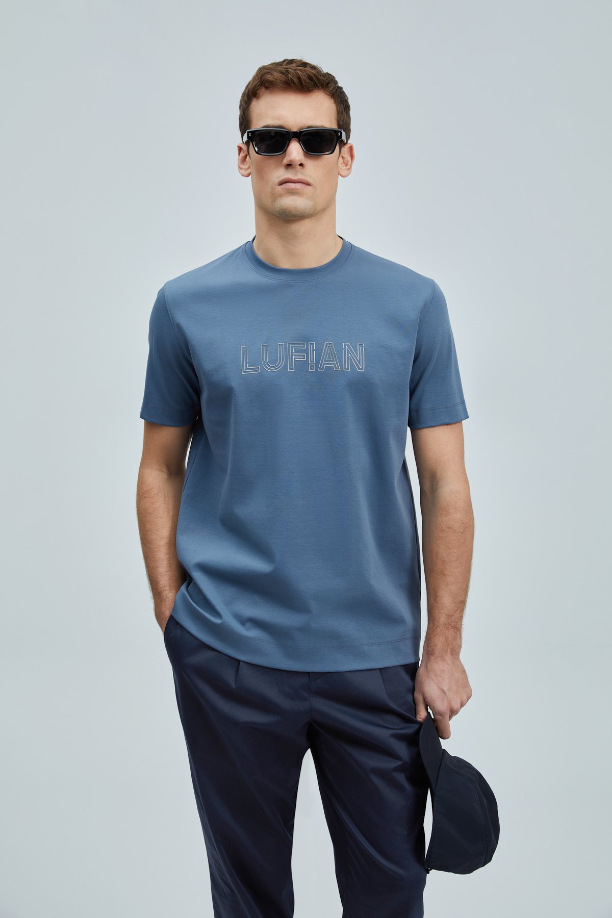 Thınk Modern Grafik T- Shirt Koyu Mavi - Lufian