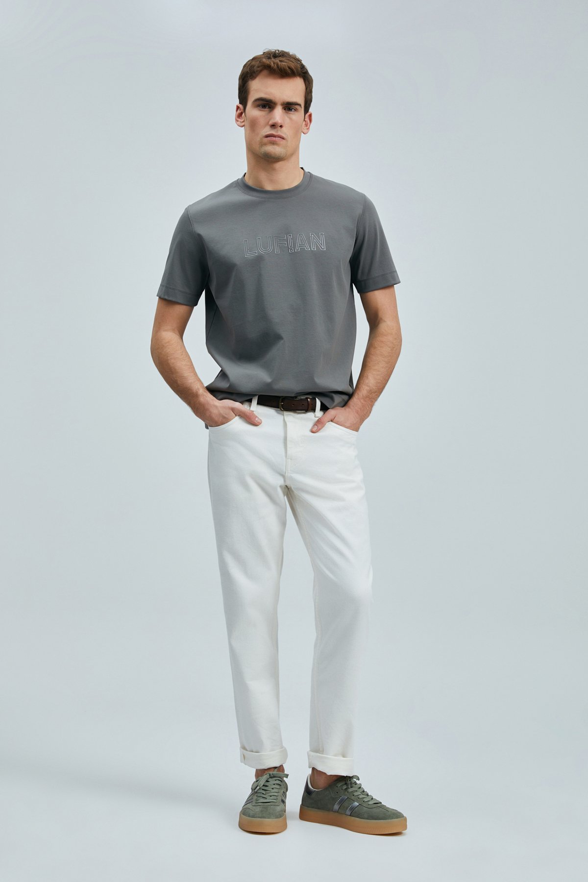 Thınk Modern Grafik T- Shirt Koyu Yeşil - Lufian