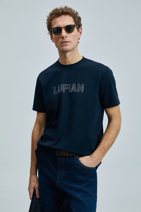 Thınk Modern Grafik Tişört Lacivert - Lufian (1)