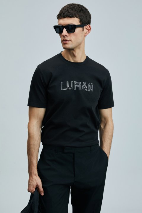 Thınk Modern Grafik Tişört Siyah - Lufian