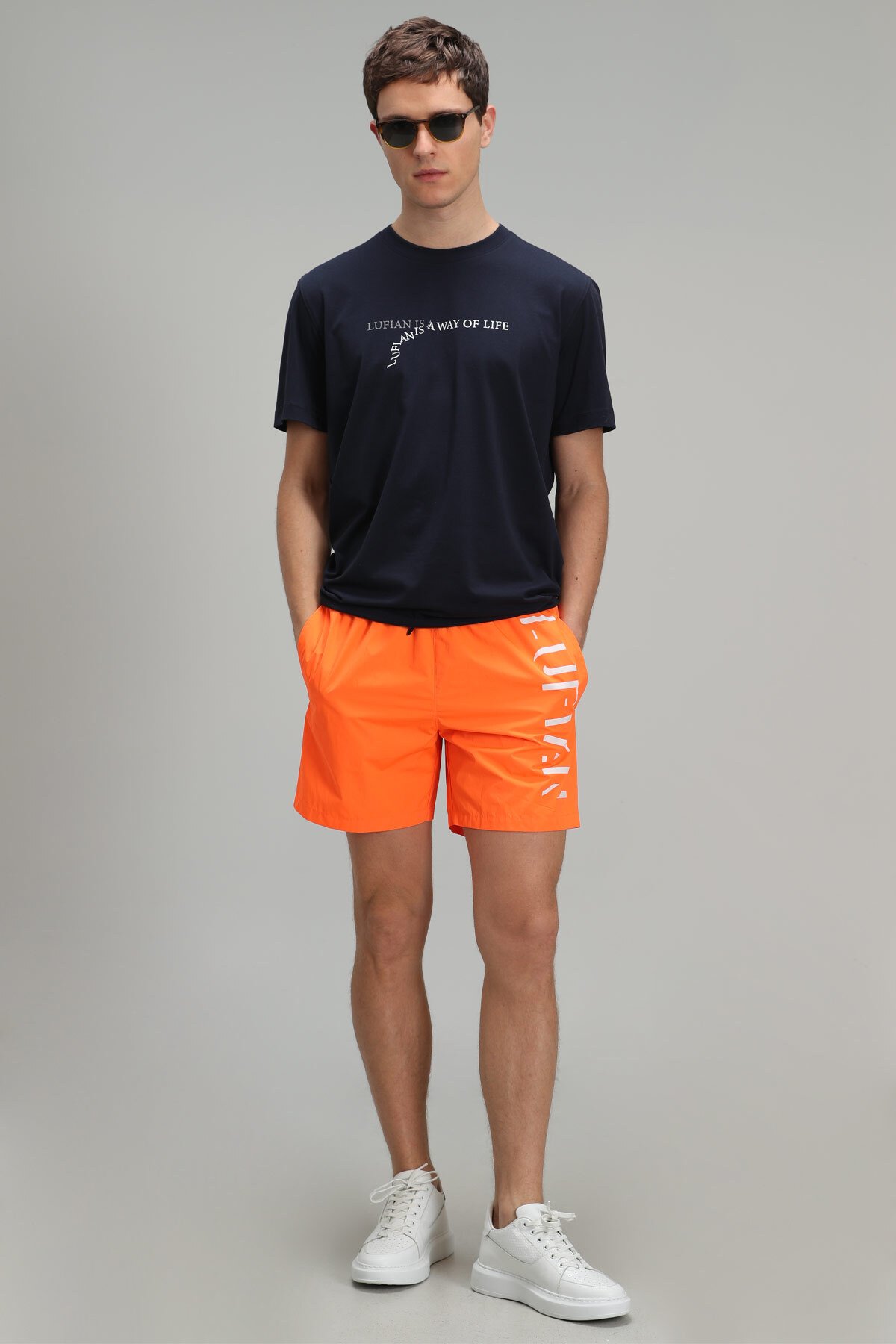Thor Men's Swim Shorts Orange - LUFIAN