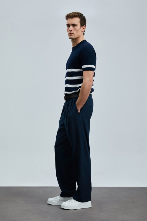 Tıger Men's Modal Blend Sweater Navy Blue - Lufian