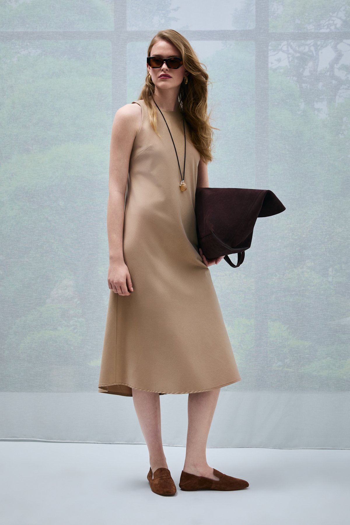 Tına Women's Dress Beige - LUFIAN