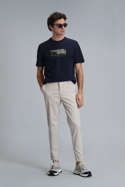 Tom Smart Erkek Chino Pantolon Slim Fit Bej - Lufian