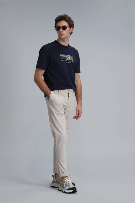 Tom Smart Erkek Chino Pantolon Slim Fit Bej - 4