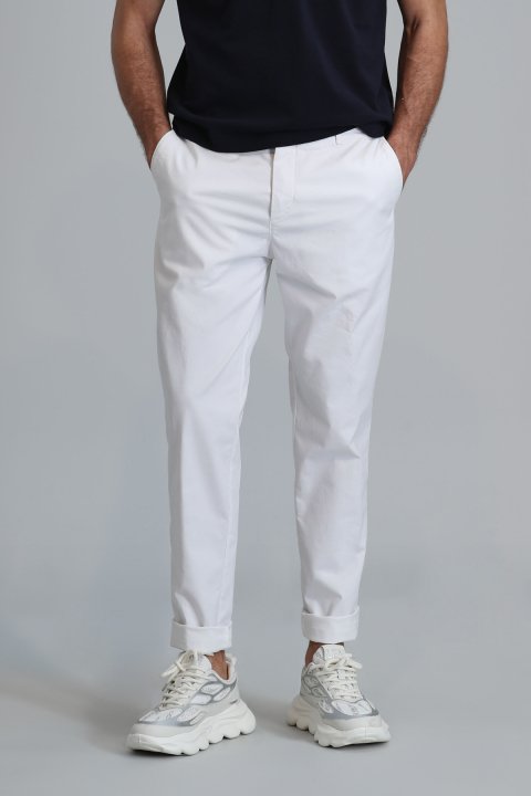 Tom Smart Erkek Chino Pantolon Slim Fit Beyaz - Lufian (1)